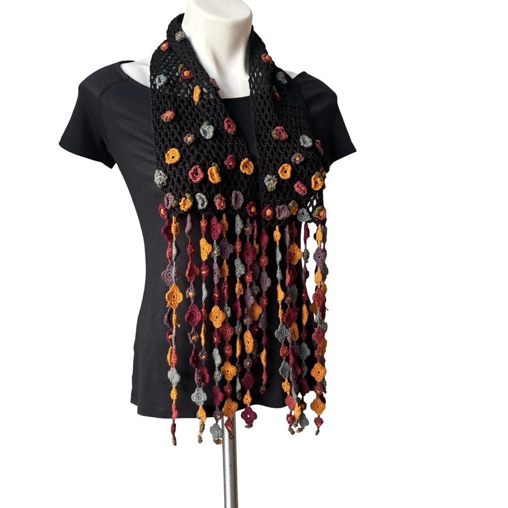 Rare Vintage Vivienne Tam Crochet Scarf - Picture 4 of 14
